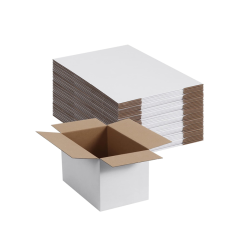 White Corrugated Cardboard Boxes 10x6x6